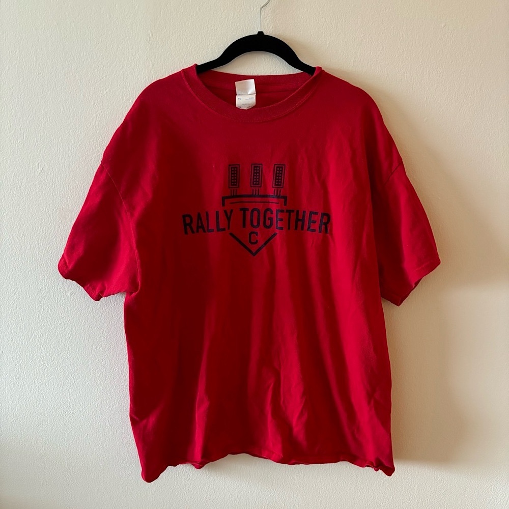 Rally Together Cleveland Indians Guardians Baseball MLB Red T-Shirt Tee XL